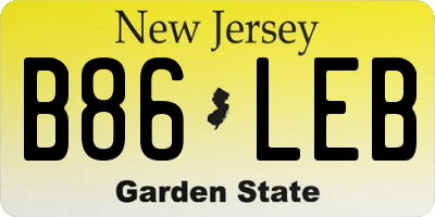 NJ license plate B86LEB