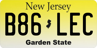 NJ license plate B86LEC