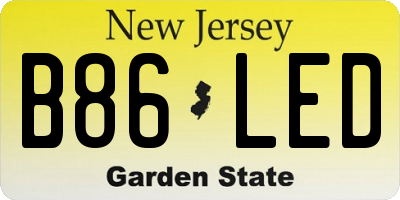 NJ license plate B86LED