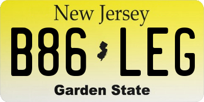 NJ license plate B86LEG