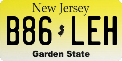 NJ license plate B86LEH