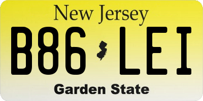 NJ license plate B86LEI