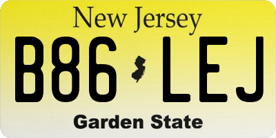 NJ license plate B86LEJ