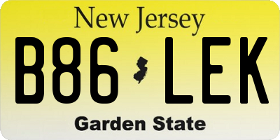 NJ license plate B86LEK