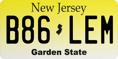 NJ license plate B86LEM