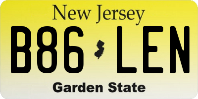 NJ license plate B86LEN
