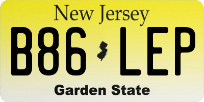 NJ license plate B86LEP