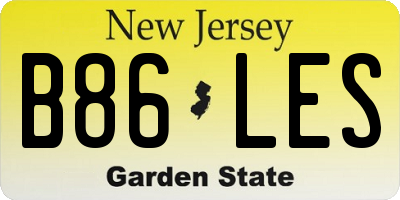 NJ license plate B86LES