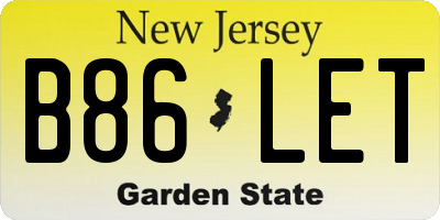 NJ license plate B86LET