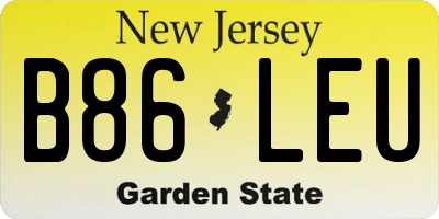 NJ license plate B86LEU