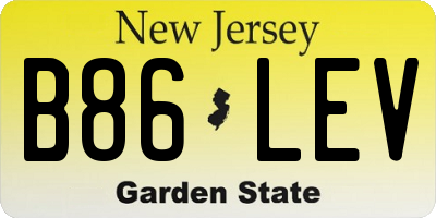 NJ license plate B86LEV