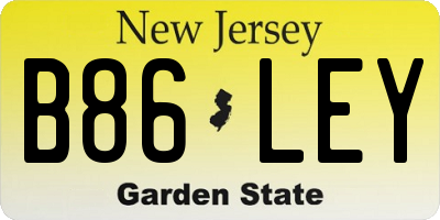 NJ license plate B86LEY