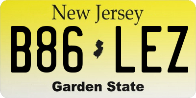 NJ license plate B86LEZ