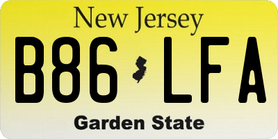 NJ license plate B86LFA