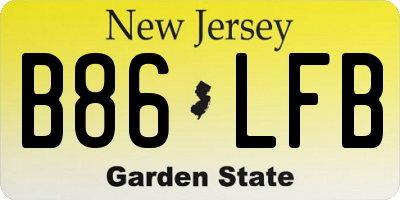 NJ license plate B86LFB