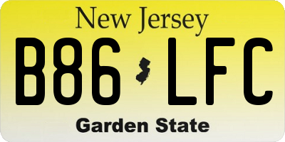 NJ license plate B86LFC