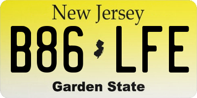 NJ license plate B86LFE