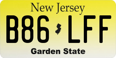 NJ license plate B86LFF
