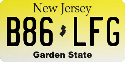 NJ license plate B86LFG
