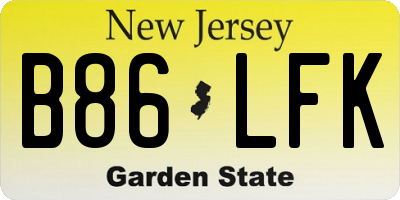 NJ license plate B86LFK