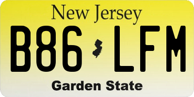 NJ license plate B86LFM