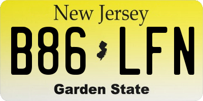 NJ license plate B86LFN