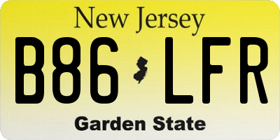 NJ license plate B86LFR