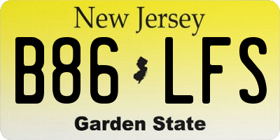 NJ license plate B86LFS