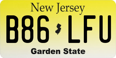 NJ license plate B86LFU