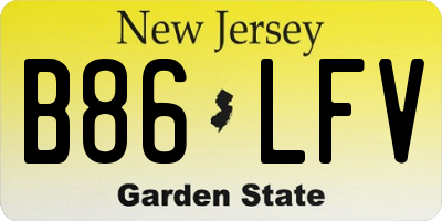 NJ license plate B86LFV