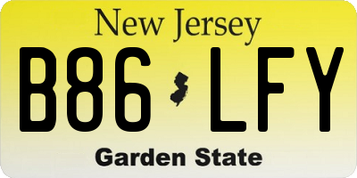 NJ license plate B86LFY