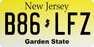 NJ license plate B86LFZ