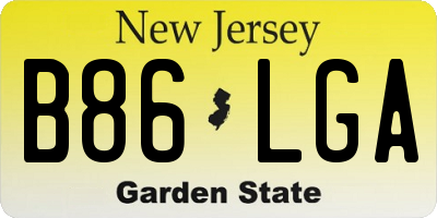 NJ license plate B86LGA