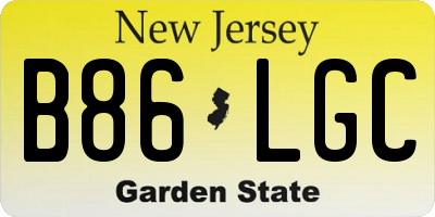 NJ license plate B86LGC