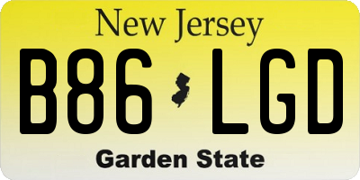 NJ license plate B86LGD