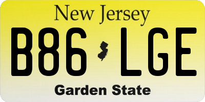 NJ license plate B86LGE