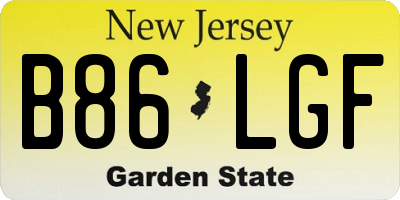 NJ license plate B86LGF