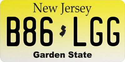 NJ license plate B86LGG