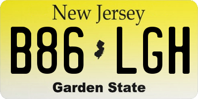 NJ license plate B86LGH
