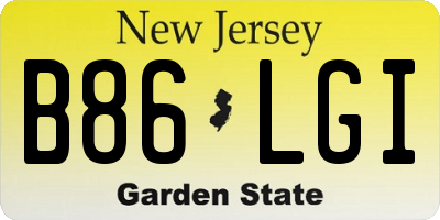NJ license plate B86LGI