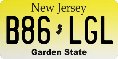 NJ license plate B86LGL