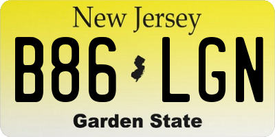 NJ license plate B86LGN