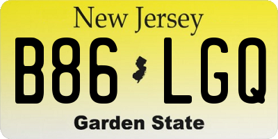 NJ license plate B86LGQ