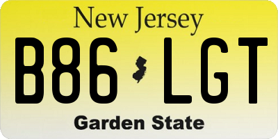 NJ license plate B86LGT