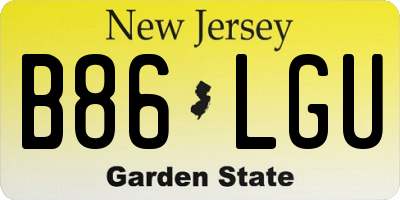 NJ license plate B86LGU