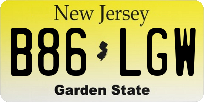 NJ license plate B86LGW