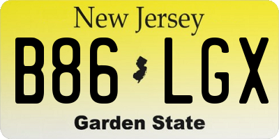 NJ license plate B86LGX