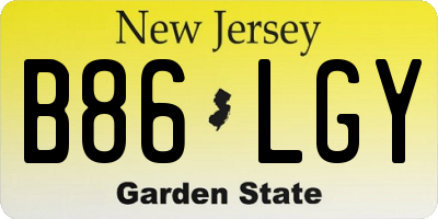 NJ license plate B86LGY