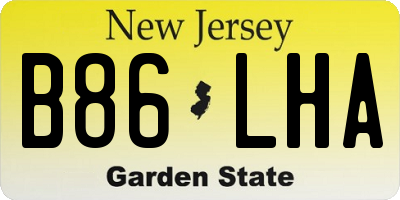 NJ license plate B86LHA