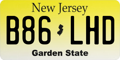 NJ license plate B86LHD